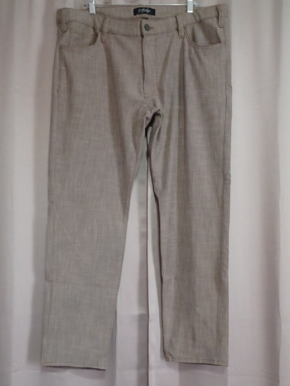 34Heritage Courage Tan Cross Hatch Twill Slacks 40/32 Double Belt Loops 5 Pocket